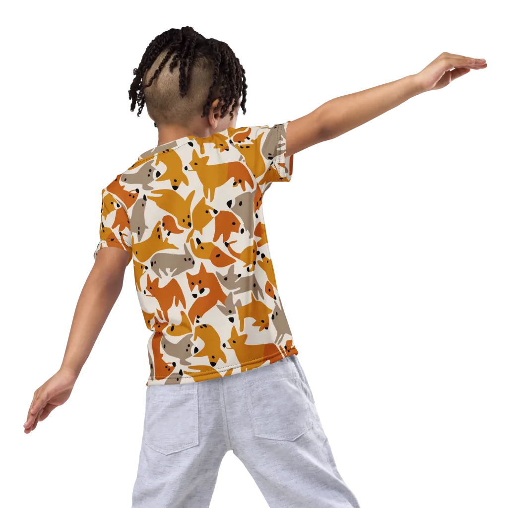 Autumn Fox Club on Kids Crew Neck T-Shirt — Back