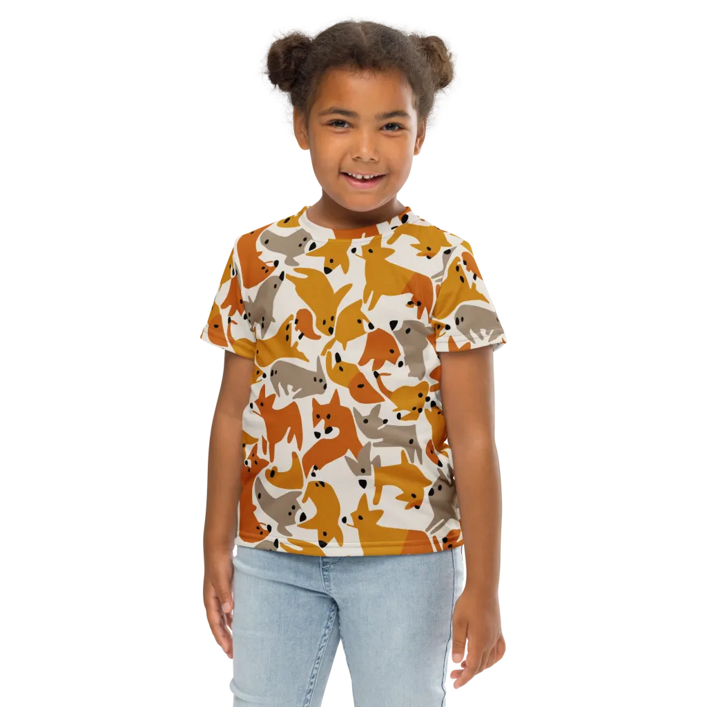 Autumn Fox Club on Kids Crew Neck T-Shirt — Front