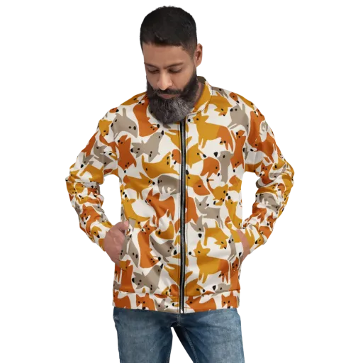 Autumn Fox Club on a Bomber Jacket