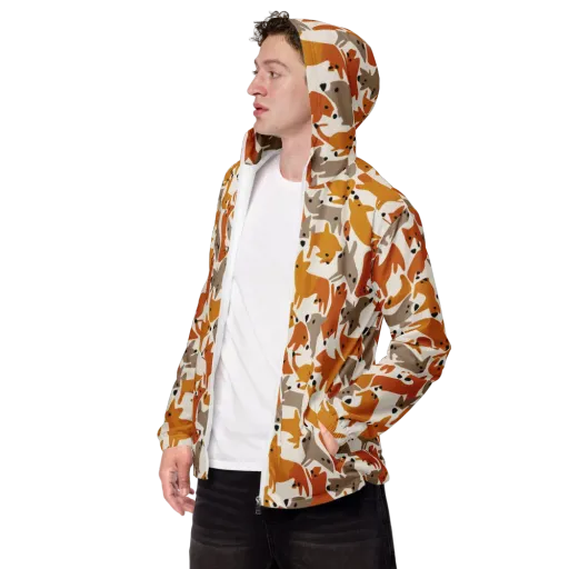 Autumn Fox Club on a Men's Windbreaker