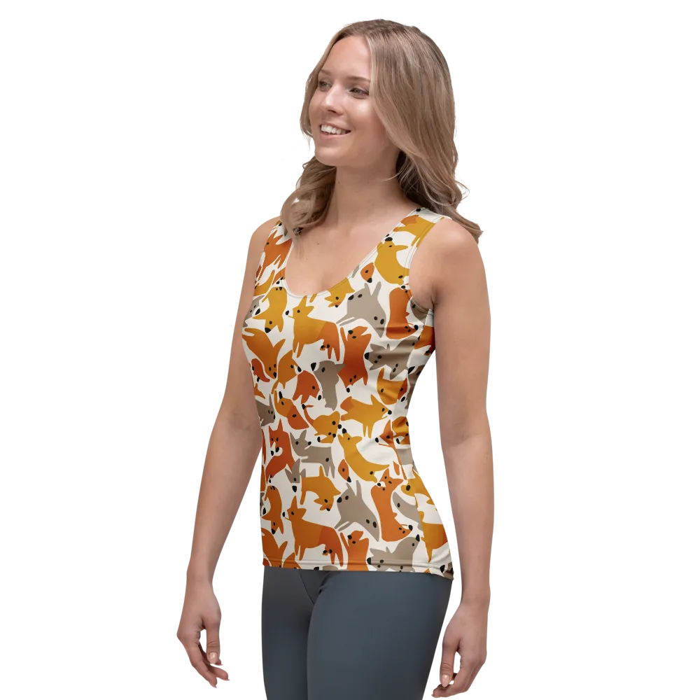 Autumn Fox Club on Women's Tank Top — Left Front