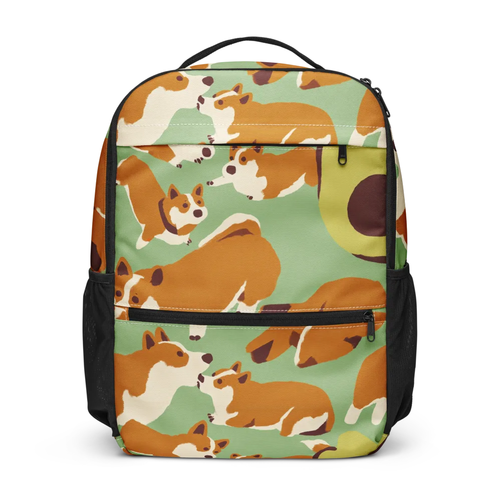 Corgi And Avo on Utility Backpack — Front