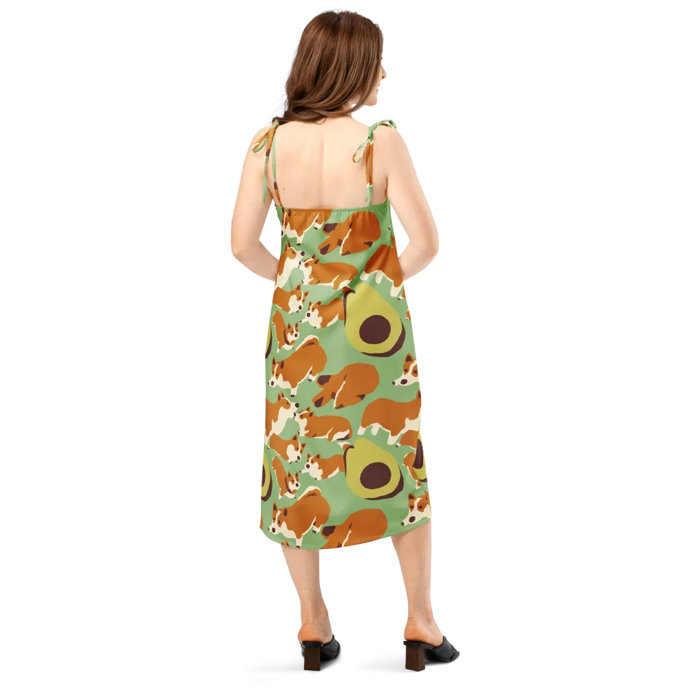 Corgi And Avo on Slip Dress — Back