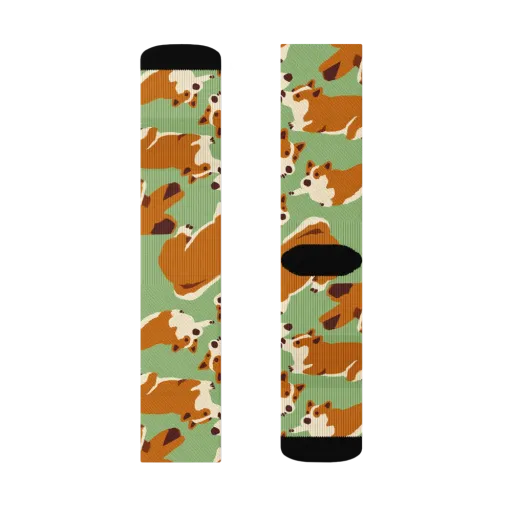 Corgi And Avo on a Socks