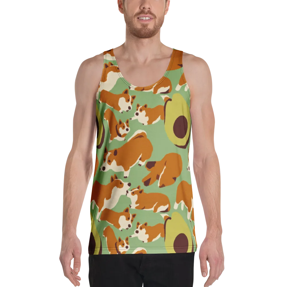 Corgi And Avo on Men's Tank Top — Front