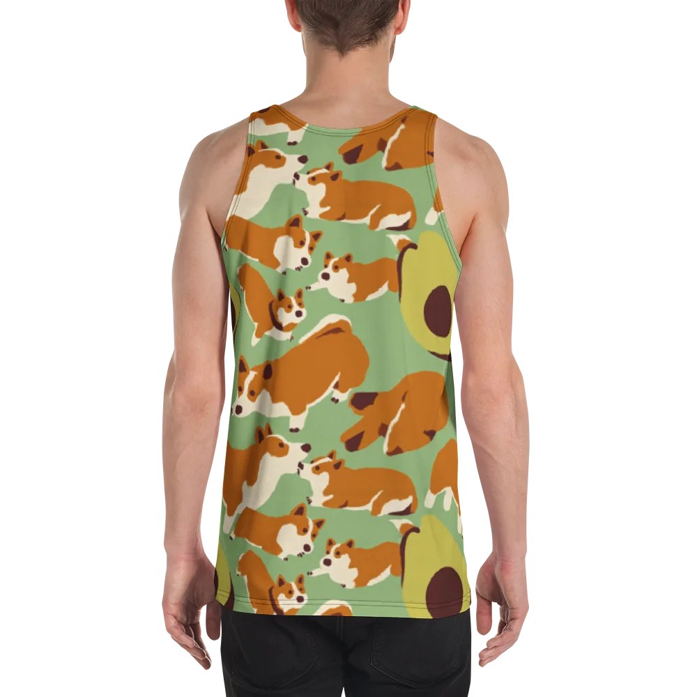 Corgi And Avo on Men's Tank Top — Back