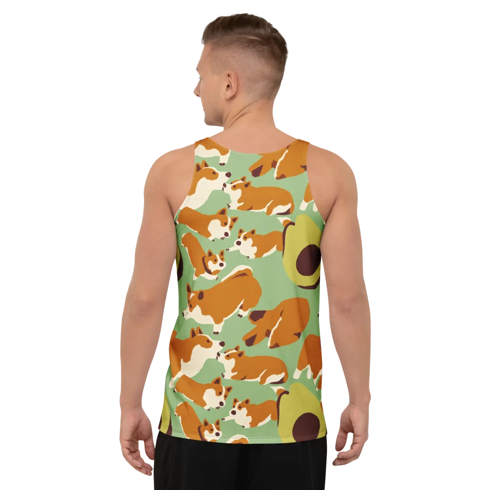 Corgi And Avo on Men's Tank Top — Back