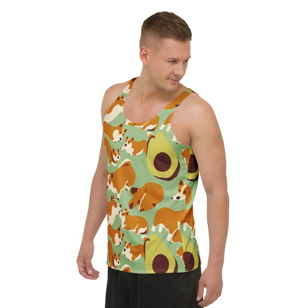 Corgi And Avo on Men's Tank Top — Left Front
