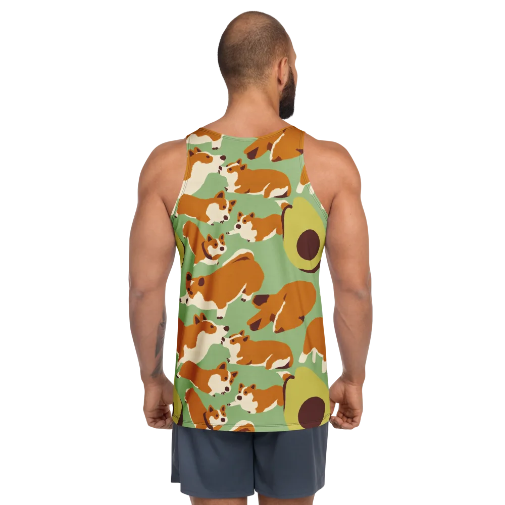 Corgi And Avo on Men's Tank Top — Back