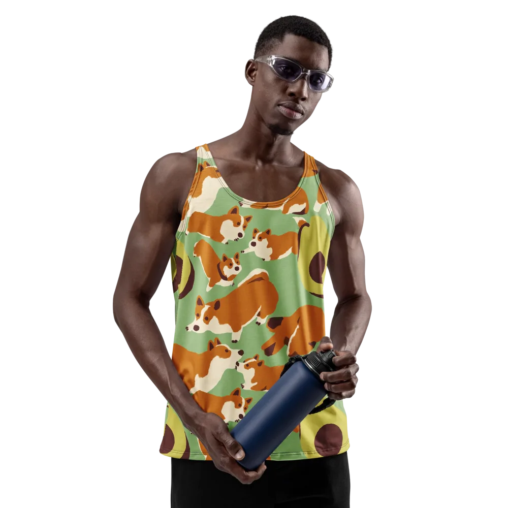 Corgi And Avo on Men's Tank Top — Front