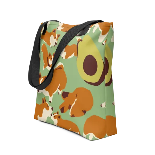 Corgi And Avo on a Tote Bag