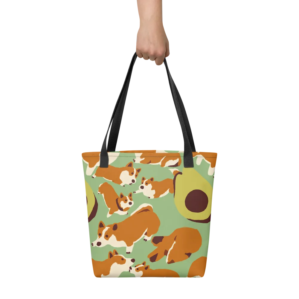 Corgi And Avo on Tote Bag — Front