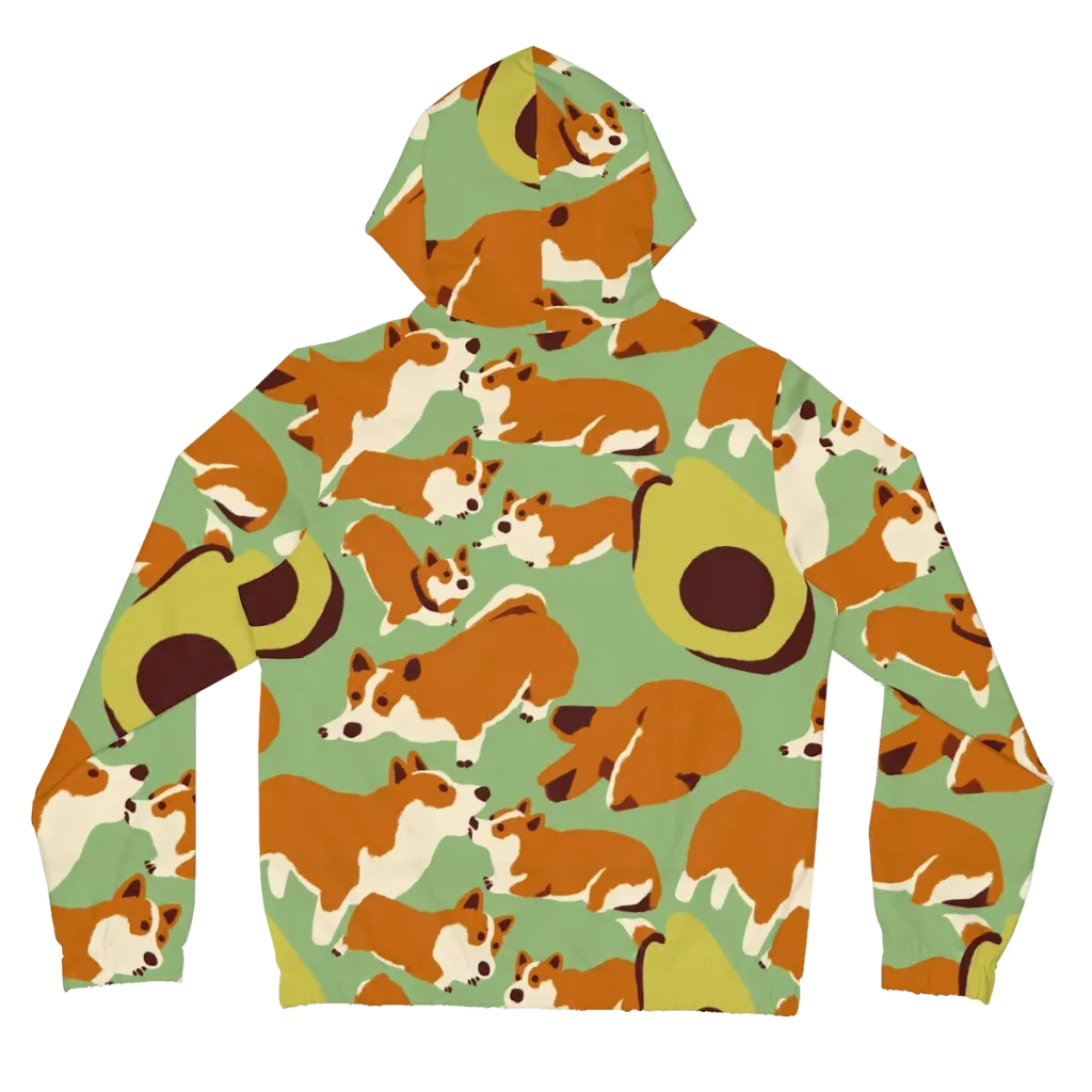 Corgi And Avo on Women's Full-Zip Hoodie — Back