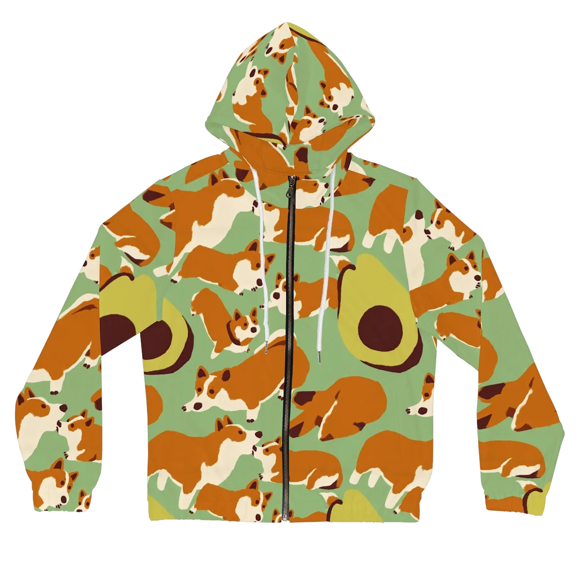 Corgi And Avo on Women's Full-Zip Hoodie — Front