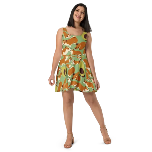 Corgi And Avo on a Skater Dress