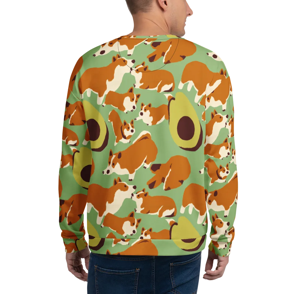 Corgi And Avo on Sweatshirt — Back