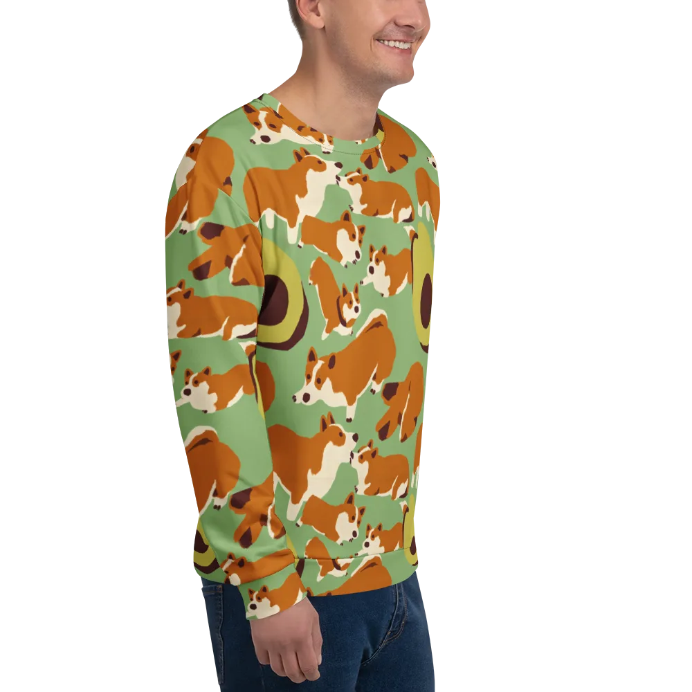 Corgi And Avo on Sweatshirt — Right Front
