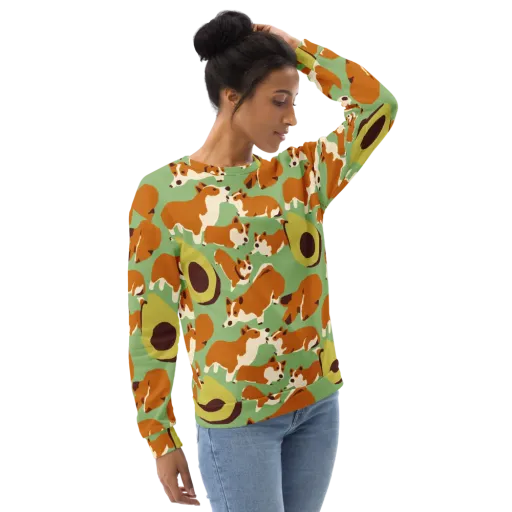 Corgi And Avo on a Sweatshirt