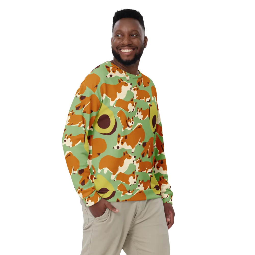 Corgi And Avo on Sweatshirt — Front