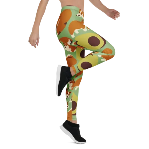 Corgi And Avo on a Leggings
