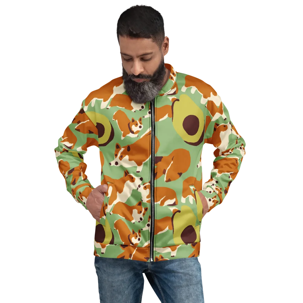 Corgi And Avo on Bomber Jacket — Front