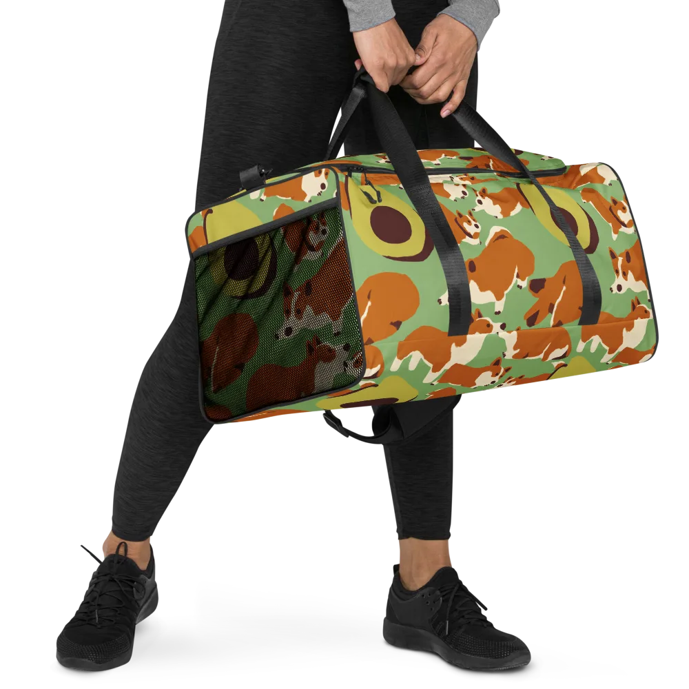 Corgi And Avo on Duffle Bag — Right Front