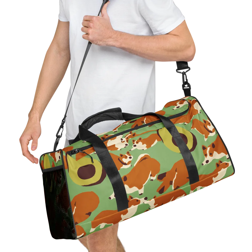 Corgi And Avo on Duffle Bag — Right Front