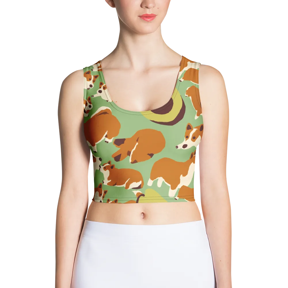 Corgi And Avo on Crop Top — Front