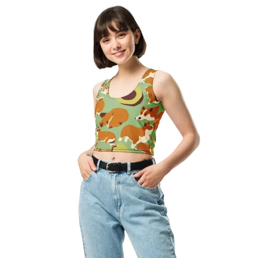 Corgi And Avo on a Crop Top