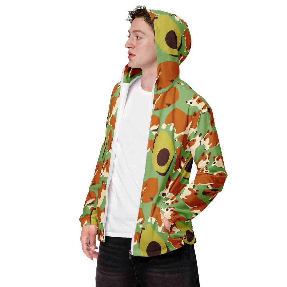 Corgi And Avo on Men's Windbreaker — Left Front