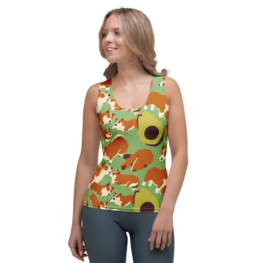 Corgi And Avo on Women's Tank Top — Front
