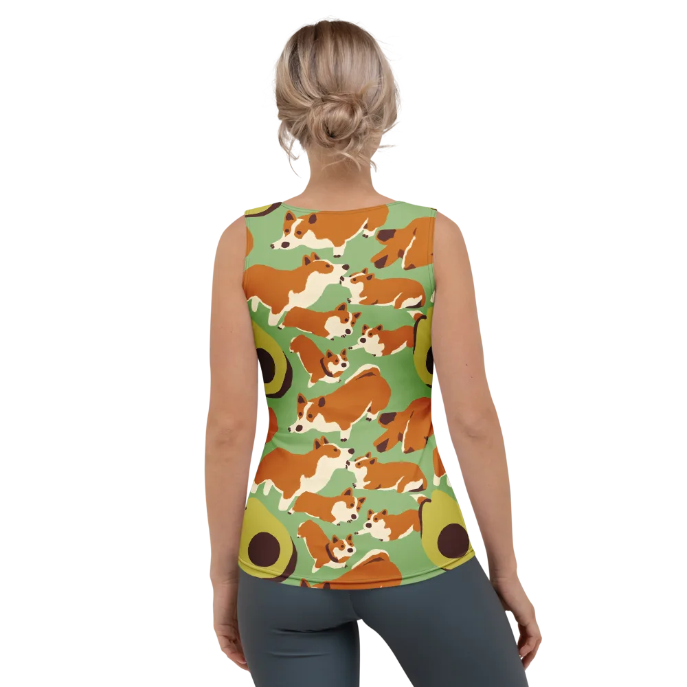 Corgi And Avo on Women's Tank Top — Back