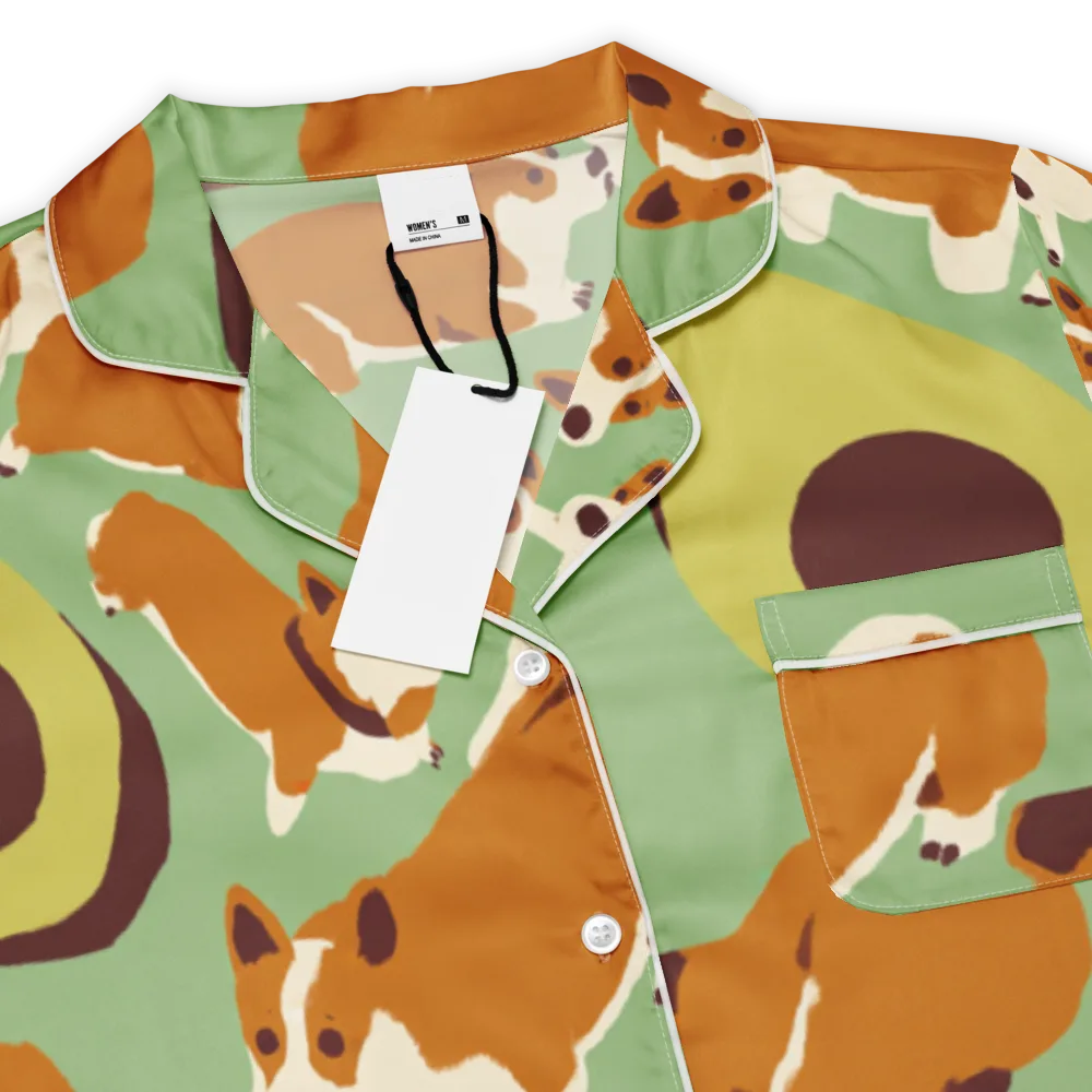 Corgi And Avo on Women's Short Sleeve Pajama Top — Product details