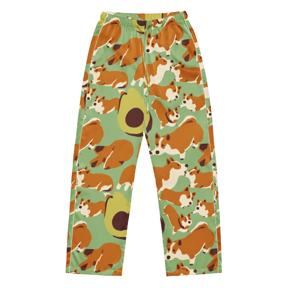 Corgi And Avo on Women's Pajama Pants — Front