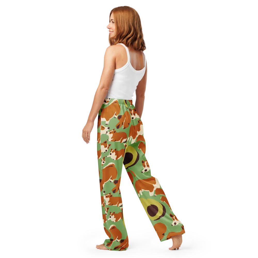 Corgi And Avo on Women's Pajama Pants — Back