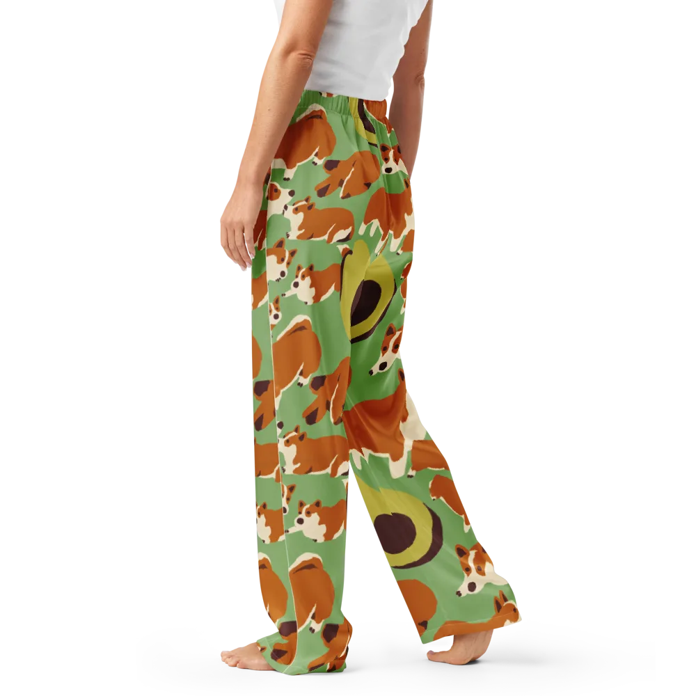 Corgi And Avo on Women's Pajama Pants — Left
