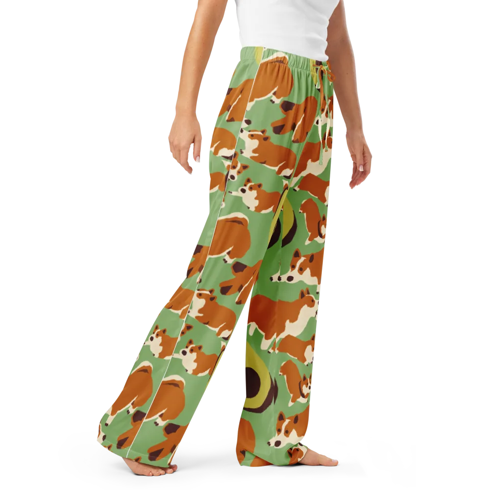 Corgi And Avo on Women's Pajama Pants — Right Front