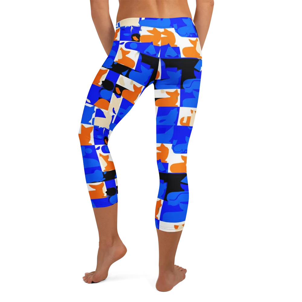Blue Prowl on Capri Leggings — Back