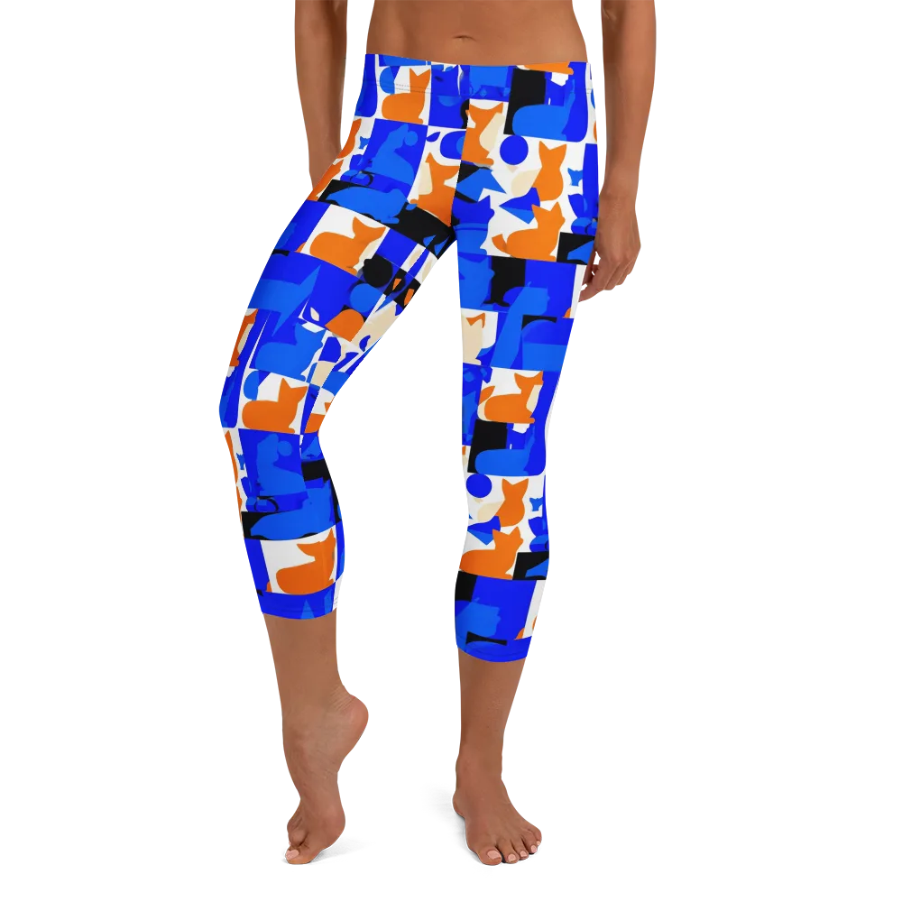 Blue Prowl on Capri Leggings — Front