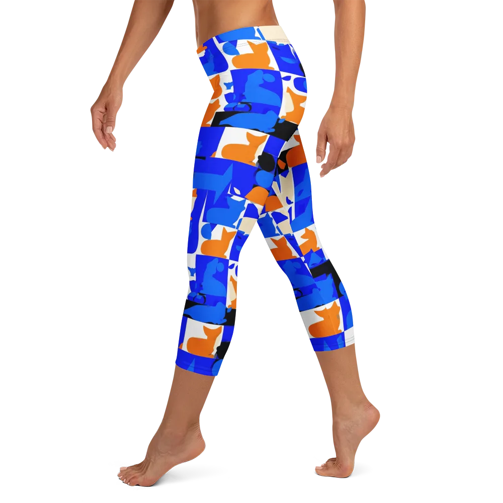 Blue Prowl on Capri Leggings — Left