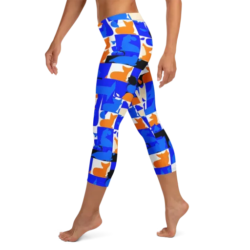 Blue Prowl on a Capri Leggings