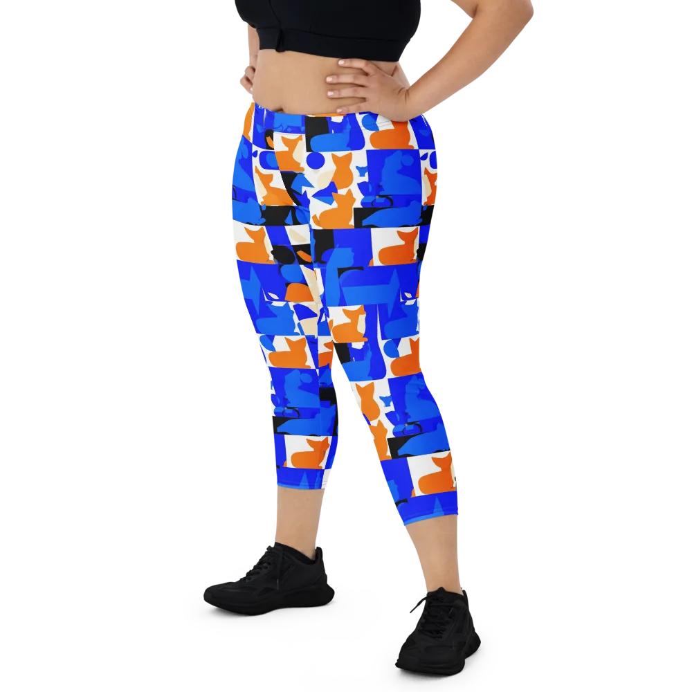 Blue Prowl on Capri Leggings — Front