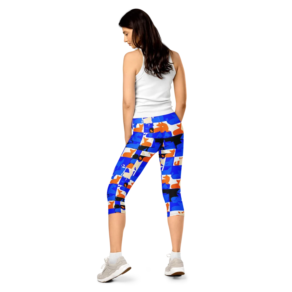 Blue Prowl on Capri Leggings — Back