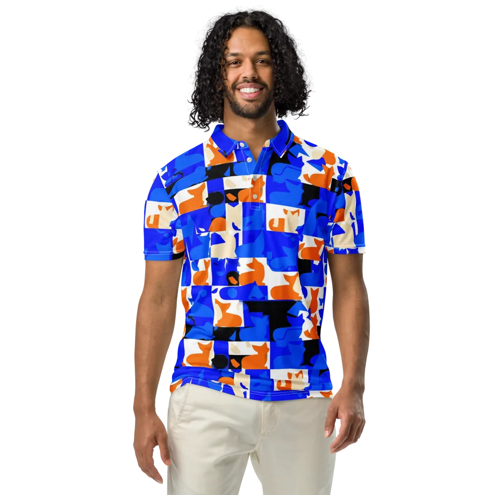 Blue Prowl on Men's Slim Fit Polo Shirt — Front