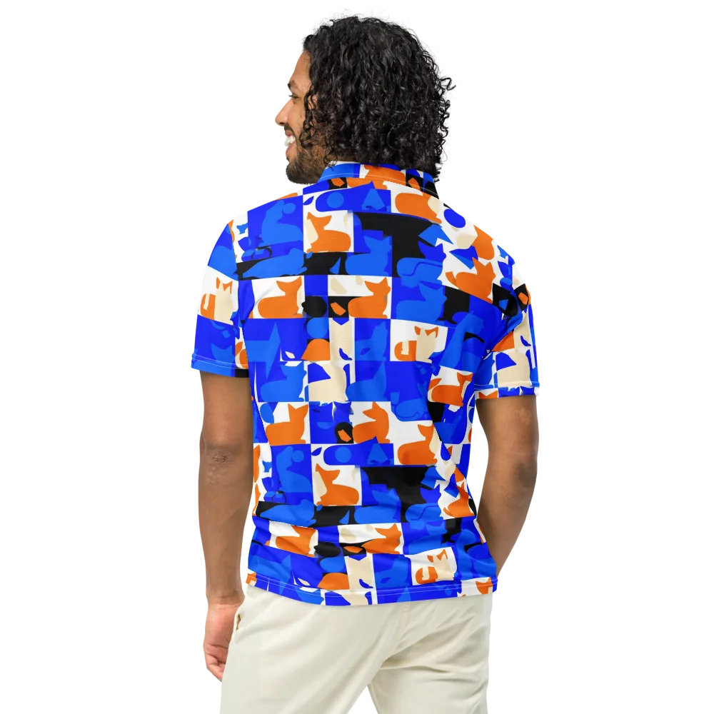 Blue Prowl on Men's Slim Fit Polo Shirt — Back