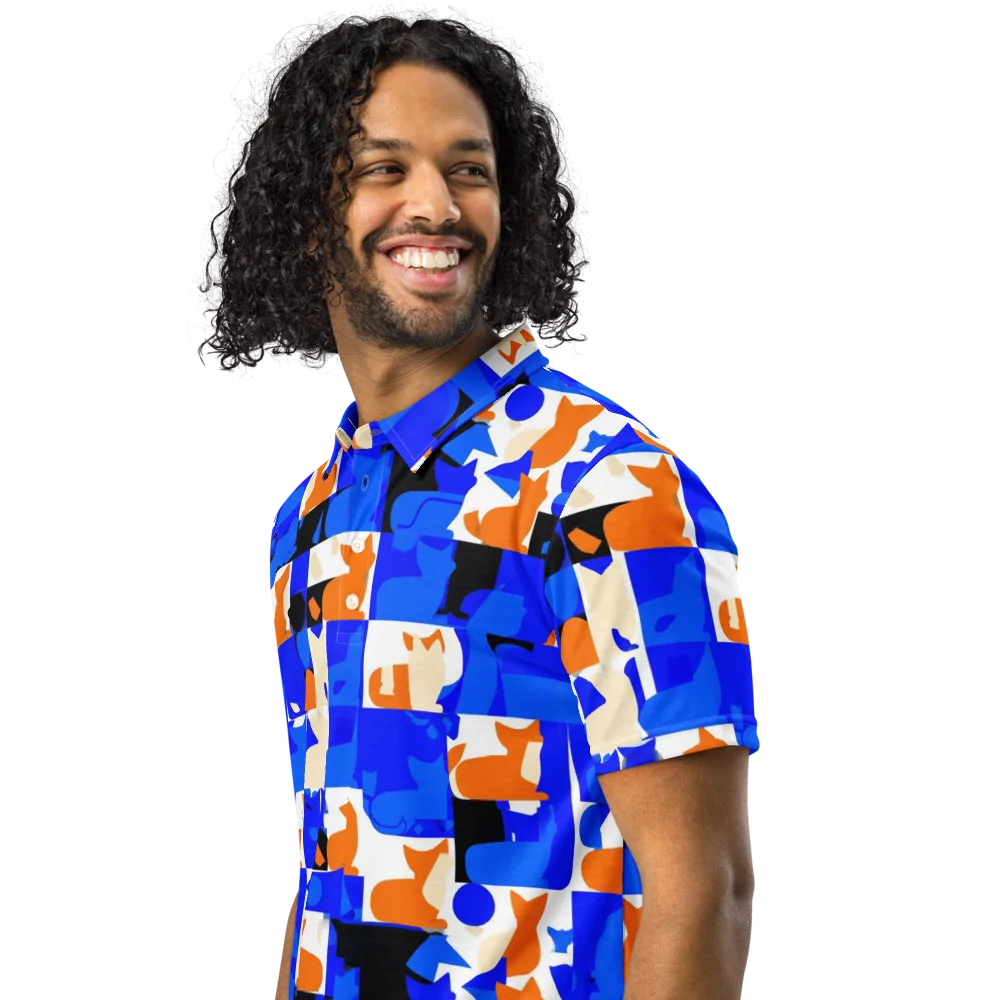 Blue Prowl on Men's Slim Fit Polo Shirt — Left Front