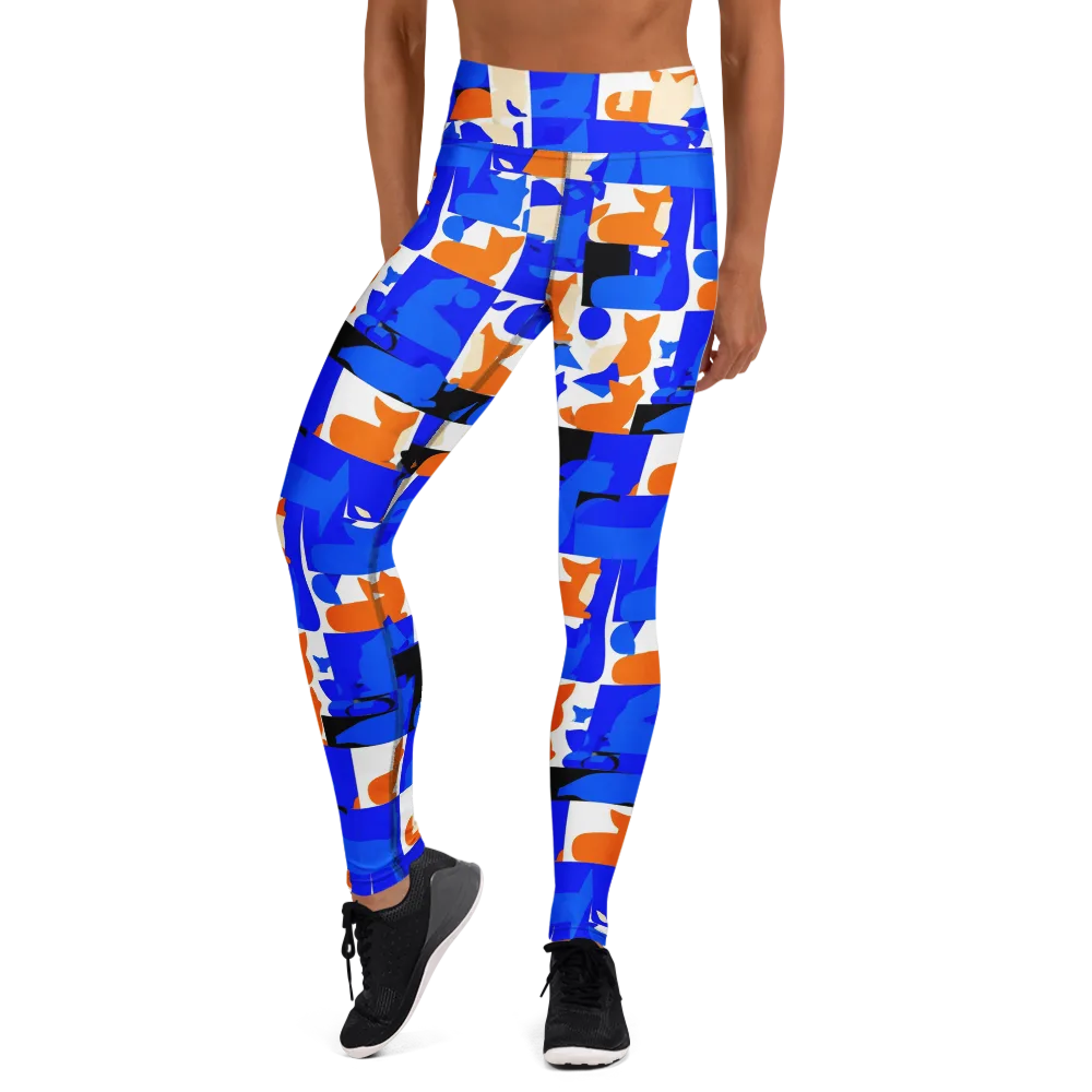 Blue Prowl on Yoga Leggings — Front