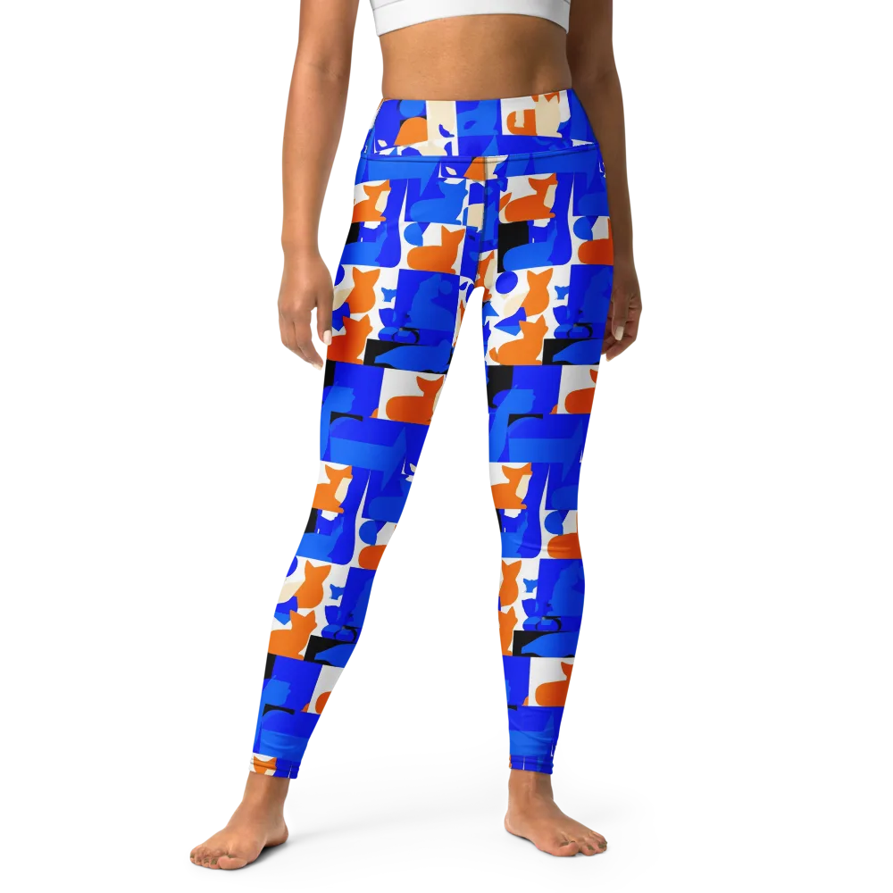 Blue Prowl on Yoga Leggings — Front