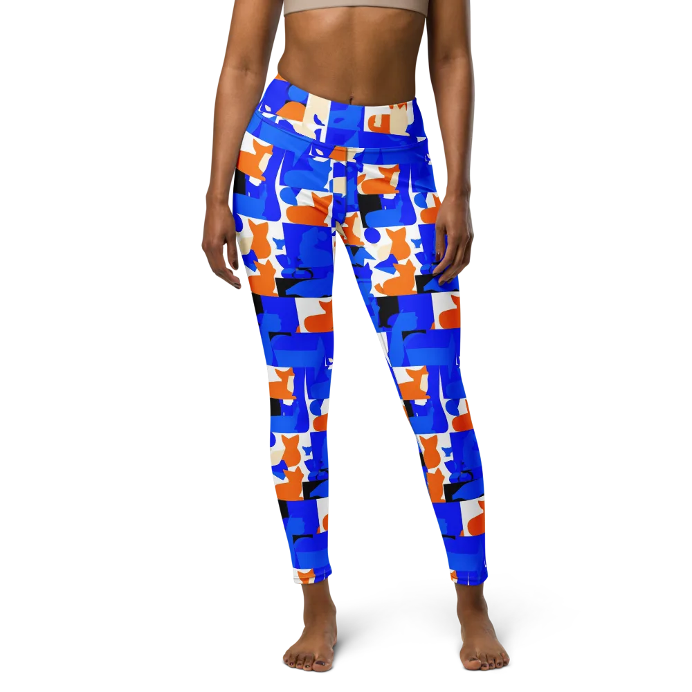 Blue Prowl on Yoga Leggings — Front