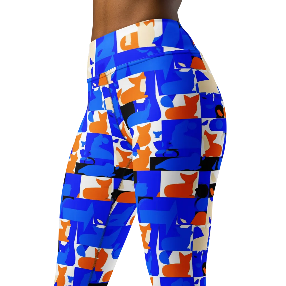 Blue Prowl on Yoga Leggings — Left Front